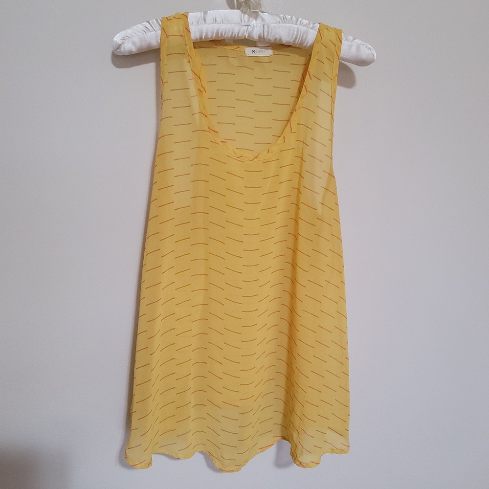 Everly Yellow + Pink Racerback Tank Size L